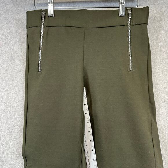 Slimming Options Pants Womens Size S Green Rayon Blend Two Zip Front Ankle - Picture 9 of 10
